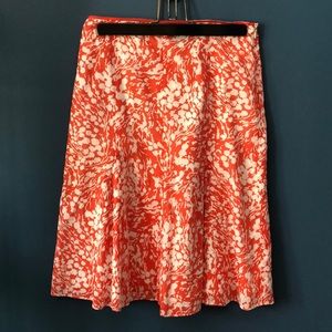 Talbots Coral and White Skirt